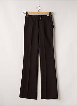 Pantalon flare taille à pinces marron TIM BARGEOT femme