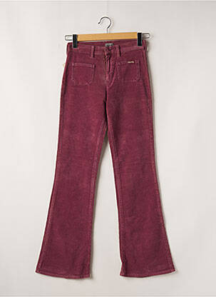 Pantalon droit fermeture zippée sous rabat boutonné taille normale violet CIMARRON femme