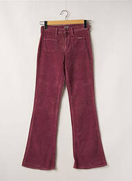 Pantalon droit fermeture zippée sous rabat boutonné taille normale violet CIMARRON femme