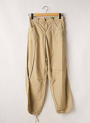 Pantalon droit tissage popeline taille normale beige SCHOOL RAG femme