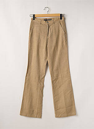 Pantalon droit fermeture zippée sous rabat boutonné taille normale beige FREEMAN T.PORTER femme