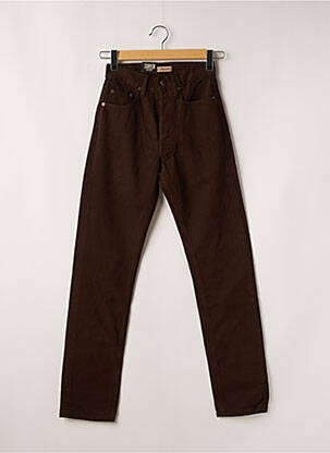 Jeans coupe slim tissage brut taille normale marron TEDDY SMITH femme