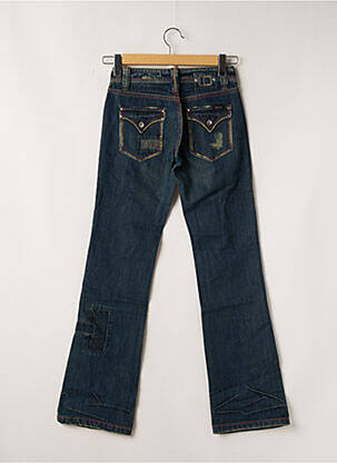 Jeans coupe droite effet usé taille normale bleu TEDDY SMITH femme