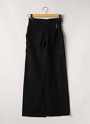 Pantalon droit tissage popeline taille normale noir 2 TWO femme