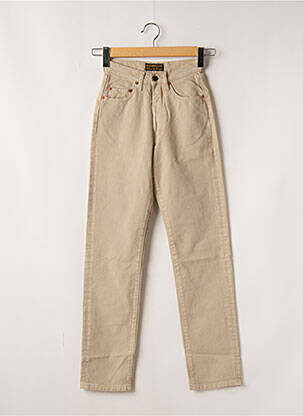 Jeans coupe slim tissage brut taille normale beige TEDDY SMITH femme