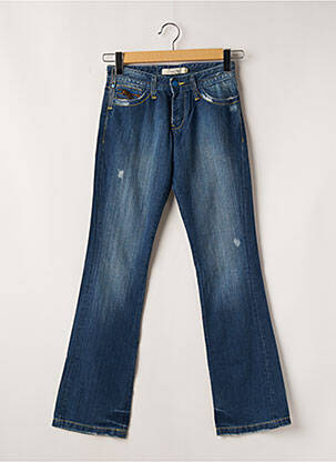 Jeans bootcut effet usé délavé taille basse bleu SCHOOL RAG femme