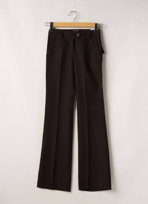 Pantalon flare taille à pinces marron TIM BARGEOT femme