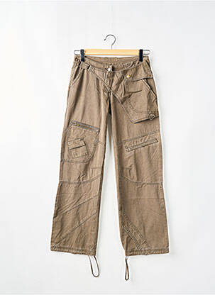 Pantalon cargo coupe droite taille normale marron TWO ANGLE femme