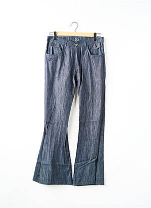Pantalon droit fermeture zippée sous rabat boutonné taille normale bleu BE YOU K femme