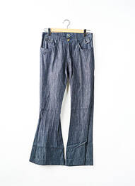 Pantalon droit fermeture zippée sous rabat boutonné taille normale bleu BE YOU K femme