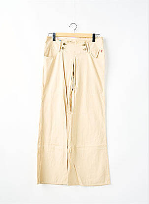 Pantalon droit fermeture zippée sous rabat boutonné taille normale beige CIMARRON femme