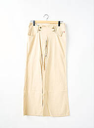 Pantalon droit fermeture zippée sous rabat boutonné taille normale beige CIMARRON femme
