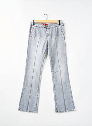 Jeans bootcut fermeture zippée sous rabat scratché taille basse gris CIMARRON femme