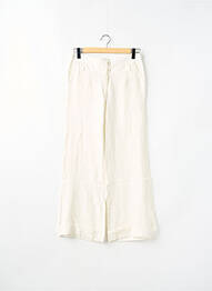 Pantalon droit fermeture zippée sous rabat boutonné taille normale beige CHILLI PEPPER femme