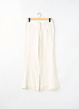 Pantalon droit fermeture zippée sous rabat boutonné taille normale beige CHILLI PEPPER femme