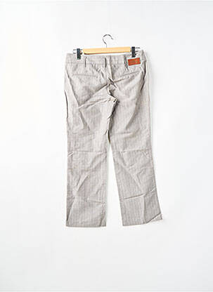 Pantalon droit fermeture zippée sous rabat boutonné taille normale gris DDP femme