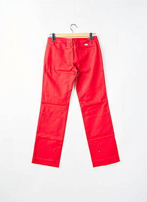 Pantalon droit fermeture zippée sous rabat boutonné taille normale rouge DICKIES femme