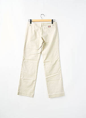 Pantalon droit fermeture zippée sous rabat boutonné taille normale beige DICKIES femme