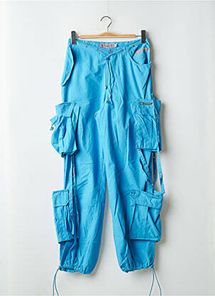 Pantalon cargo taille haute taille haute bleu PUNKY FISH femme