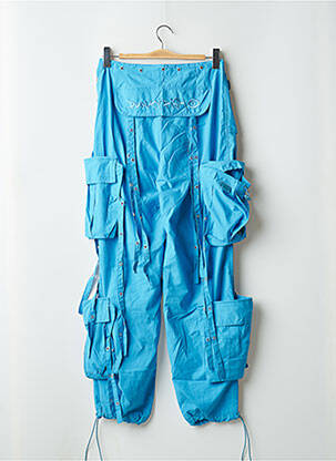 Pantalon cargo taille haute taille haute bleu PUNKY FISH femme