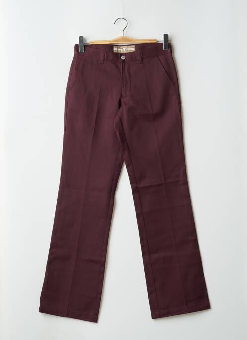 Pantalon droit taille à pinces taille normale rouge FREEMAN T.PORTER femme