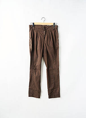 Pantalon droit coupe carotte taille haute marron KILL DEAL femme