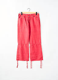 Pantalon 7/8 fermeture zippée sous rabat boutonné taille normale rouge LA BRIGADA INTERNACIONAL femme