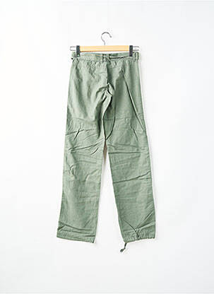 Pantalon droit fermeture zippée sous rabat boutonné taille basse vert ONLY femme