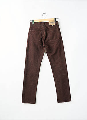 Jeans coupe slim fermeture boutonnée sur le devant taille haute marron REDWOOD homme