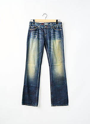 Jeans coupe droite effet usé délavé taille basse bleu RWD femme