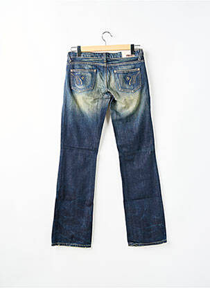 Jeans coupe droite effet usé délavé taille basse bleu RWD femme