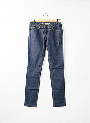 Jeans coupe slim tissage brut taille basse bleu RWD femme