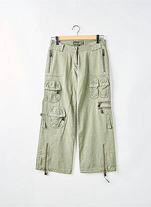 Pantalon cargo tissage popeline taille basse vert RWD femme