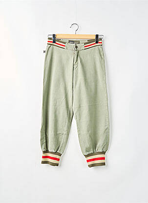 Pantalon 7/8 tissage popeline taille basse vert RWD femme