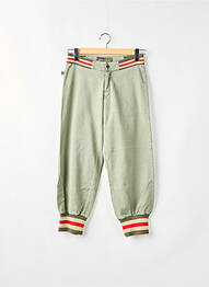Pantalon 7/8 tissage popeline taille basse vert RWD femme