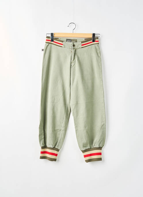 Pantalon 7/8 tissage popeline taille basse vert RWD femme