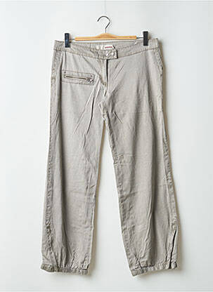 Pantalon 7/8 tissage popeline taille basse vert SESSUN femme