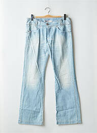 Jeans coupe droite effet usé délavé taille basse bleu TAKE TWO femme