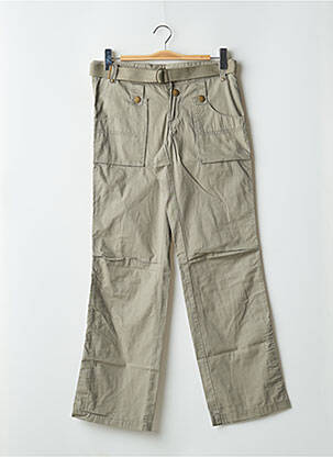 Pantalon droit tissage popeline taille basse vert VERO MODA femme