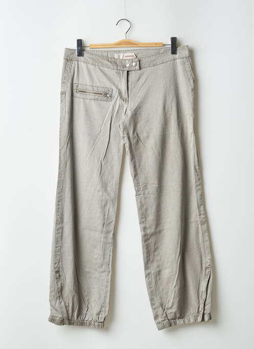 Pantalon 7/8 tissage popeline taille basse vert SESSUN femme