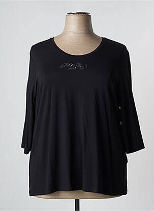 T-shirt stretch manches 3/4 noir LEBEK femme