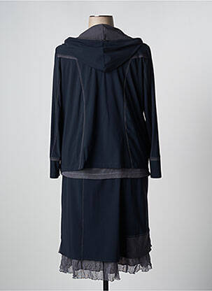 Ensemble jupe fermeture boutonnée sur le devant bleu GD femme