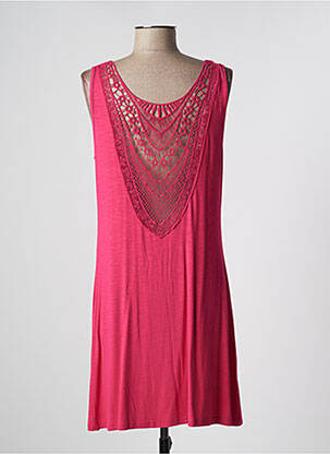 Robe mi-longue sans manche sans manche rose VANIA femme