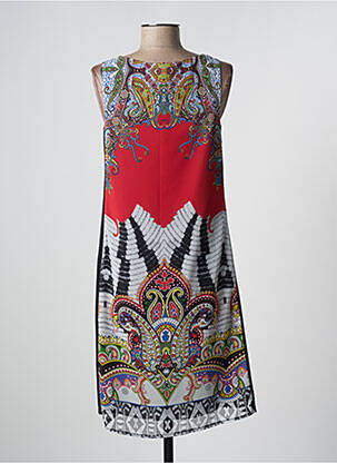 Robe mi-longue imprimé fantaisie sans manche noir MERI & ESCA femme