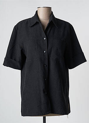 Chemisier coupe droite manches courtes noir TRU femme