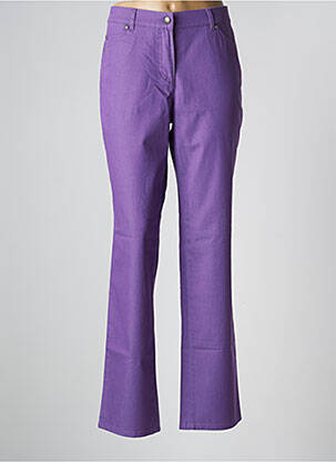 Jeans coupe droite stretch taille normale violet LEBEK femme