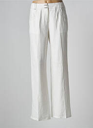 Pantalon droit tissage popeline taille normale blanc PAUSE CAFE femme