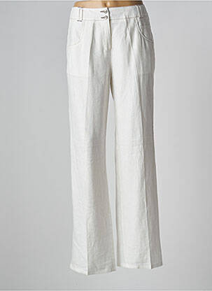 Pantalon droit tissage popeline taille normale blanc PAUSE CAFE femme