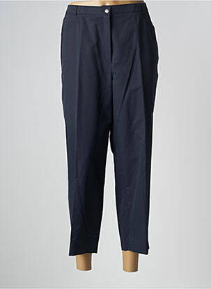 Pantalon 7/8 tissage popeline taille normale bleu FE EDITION femme