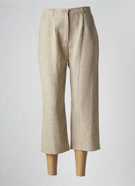 Pantacourt coupe droite taille normale beige PAUSE CAFE femme
